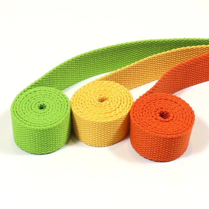 Manufacturer Thickened Colorful Polyester Straps Stocks Bags Belt Clothes Tape Cotton Webbing