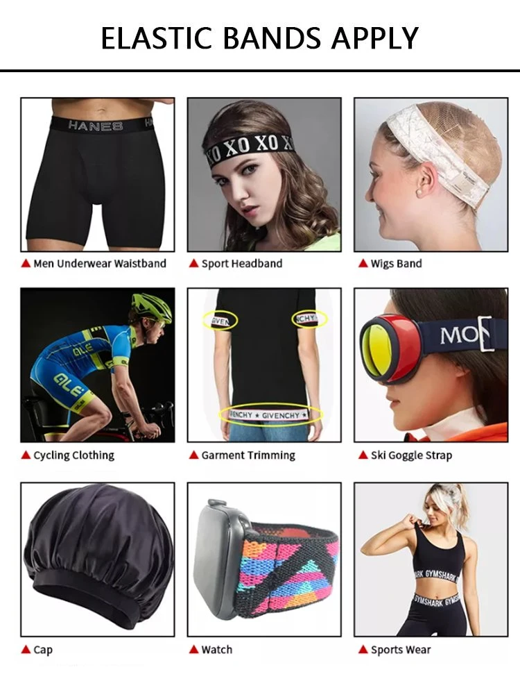 Custom Design Sports Jacquard Elastic Band Webbing Underwear Elastic Waistband for Clothes