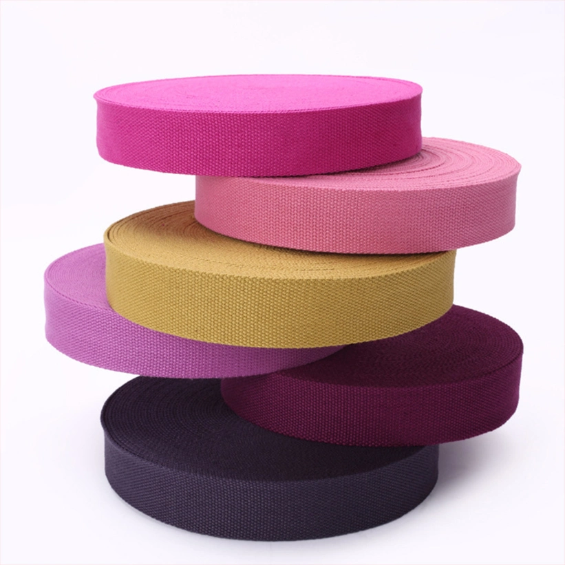 Manufacturer Thickened Colorful Polyester Straps Stocks Bags Belt Clothes Tape Cotton Webbing